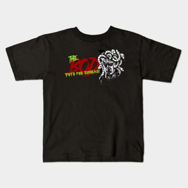 medusa bod color Kids T-Shirt by BOD Toys4Suckas